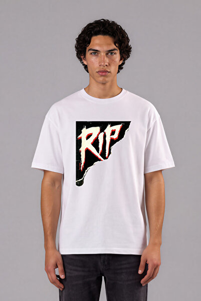 VSRN Graffiti Rip Design Pre-Printed White Oversize T-Shirt