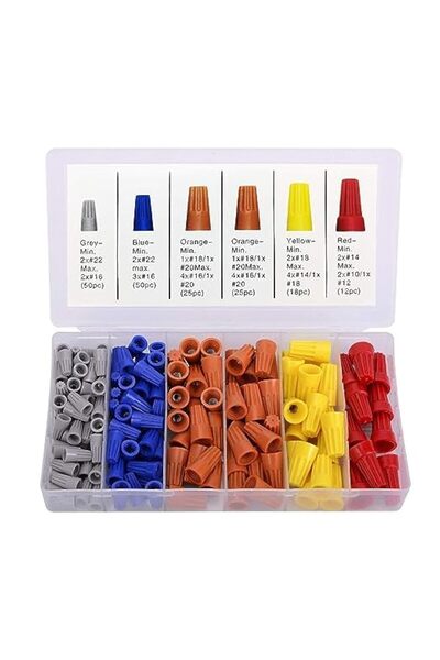 Generic 180 PCS High Quality Color Wire Connector, Spring Screw Type, Closed ...