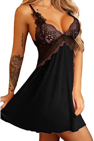 Generic Women's Satin Nightgown Silk Slip Sleepwear Sexy V Neck Negligee Ling...