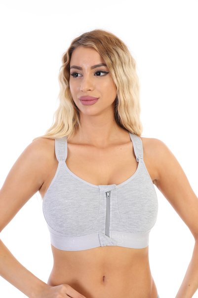 Freshness 1149 Sutien pentru femei, fără sârmă, cu fermoar frontal, potrivit pentru sportive, potrivit pentru post-operare