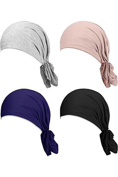 Generic 4 Pieces Turbans for Women, Slip-On Pre-Tied Head Scarves Fashion Wom...