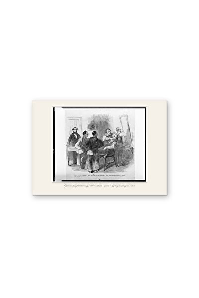OEM Αφίσα Vintage, Ιάπωνες Απληστές σε Κουρείο το 1860, Ιστορική Φωτογραφία, ...