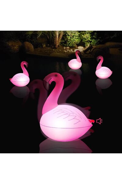 Generic Solar Floating Lights with Flamingo Sound, Floating Pool Lights That ...