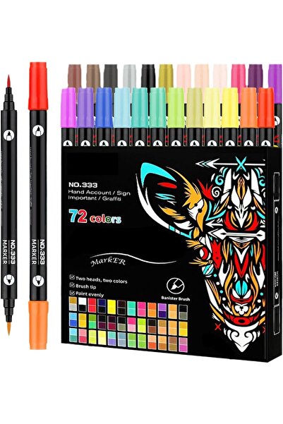 Generic Acrylic Marker Set with 36 Double-Headed Paint Pens, Featuring 72 Bol...