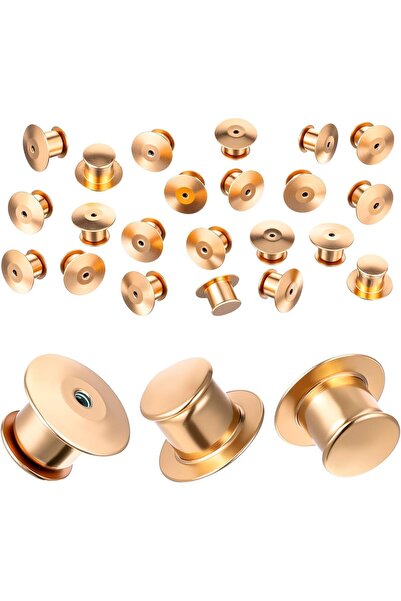 Generic 40 Pieces Golden Locking Pin Backs for Enamel Pins, Secure Metal Keep...