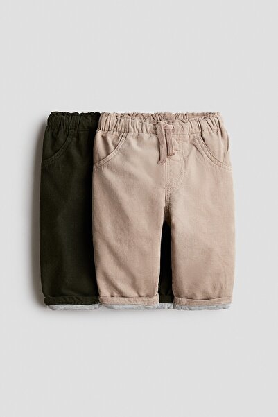 H&M 2'li Pamuklu ve Astarlı Pantolon