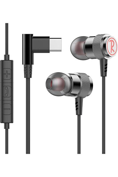 Generic سماعات أذن USB-C، سماعات سلكية داخل الأذن من النوع C مع ميكروفون وتحك...