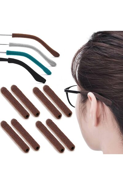 Generic 4 أزواج من وسادات الأذن الناعمة للنظارات، مانعة للانزلاق ومصنوعة من ا...