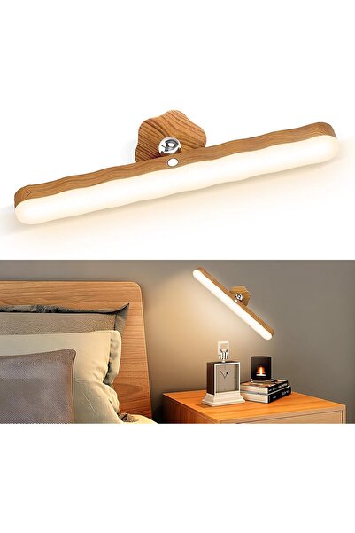 Generic Touch Control Magnet Bedside Lamp,Wood Color Grain Light Bar Wall Lam...