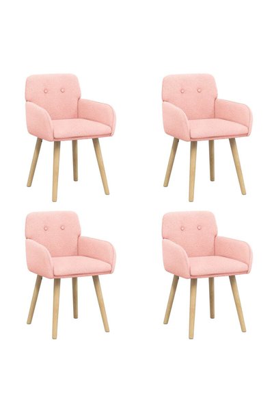 Syfax Scaune de dining 4 buc. Boucle Roz 59 x 56,5 x 85 cm