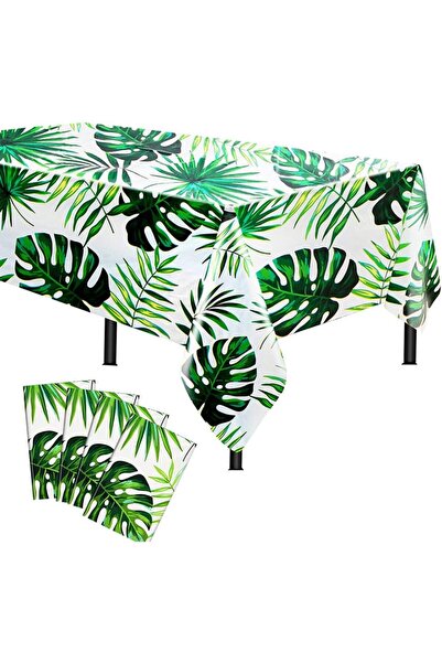 Generic 4 PCS Tropical Tablecloth, Hawaii Palm Leaf Tablecloth Hawaiian Luau ...