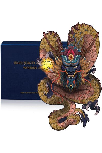 Generic Wooden Jigsaw Puzzles, 300 Piece Dragon Wooden Jigsaw Puzzles for Adu...
