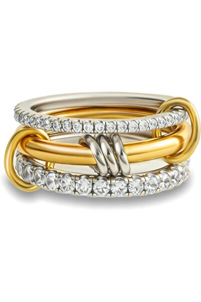 Generic Gold Stackable Rings for Women Non Tarnish, 18k Gold Plated Cubic Zir...
