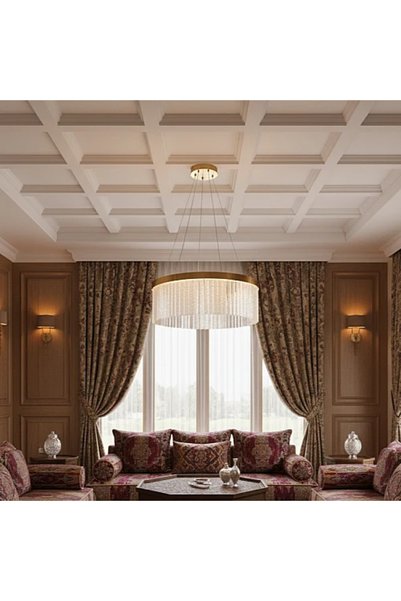 Generic Brand ثريا مودرن ذهبي LED 65 واط 60 سم HA/E6695/600GD+3CO