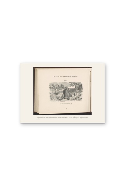 OEM Винтидж плакат Хидравлична помпа, Техническа илюстрация 1896, Картон 250г...