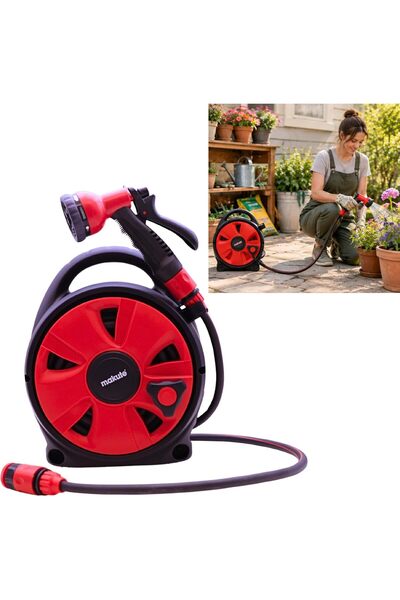 MAKUTE Mini Garden Hose Reel MKMGHR1015, 15M Retractable