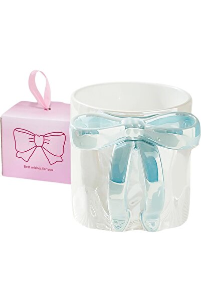 Generic TONGLUO Mug - Ceramic Bow Coffee Cup with Ribbon Handle, Microwave Sa...