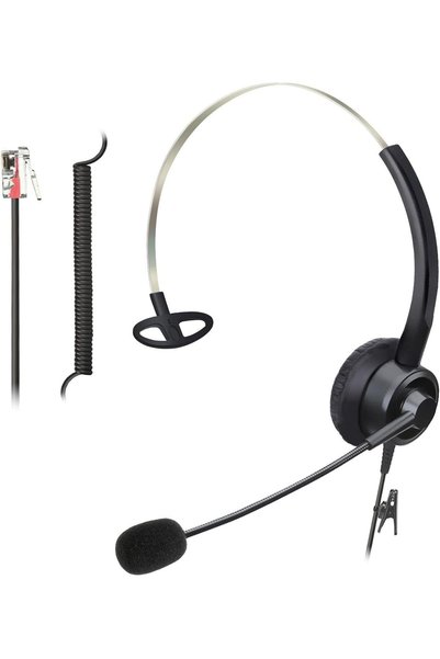 Generic Telephone Headsets with Microphone - Noise Cancelling, Corded Office ...