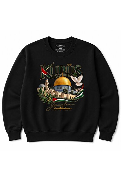 Rabona Fashion Jerusalem Dome of the Rock & Dove Graphic Sweatshirt