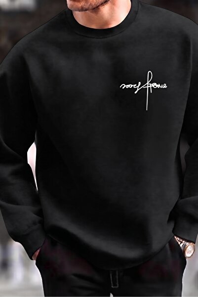 one button Hanorac oversize unisex cu imprimeu Forgive, cu design graffiti, c...