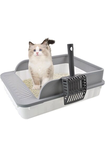 Generic Open Cat Litter Box with High Sides for Splash Control, Semi-Enclosed...