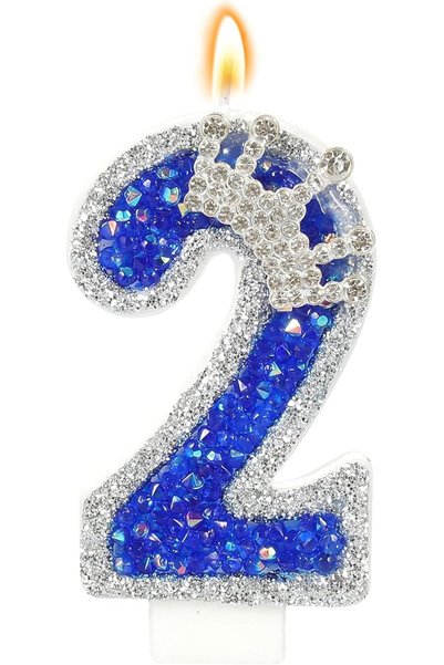Generic 2.95 inch Birthday Candles, Blue Frozen Birthday Party Decorations, W...