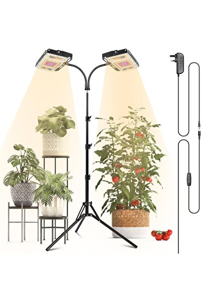 Generic 2-head Grow Lights for Indoor Plants Full Spectrum with Stand, 96LEDs...
