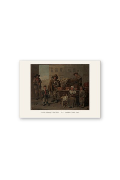 OEM Poster Carton 250g A4, Pictura Veche in Ulei cu Vanzatori Stradali 1656, ...