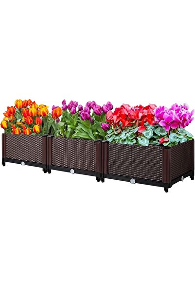 Generic Metal Raised Garden Bed Planter Box - 120x40x22cm Outdoor Elevated Ga...