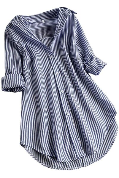 Generic Women V-neck Long Sleeve Button Tops Ladies Summer Fashion Turn-down ...