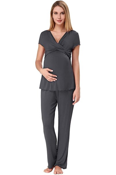 Generic Women Ultra Soft Maternity & Nursing Pajama Set Pregnancy Sleepwear