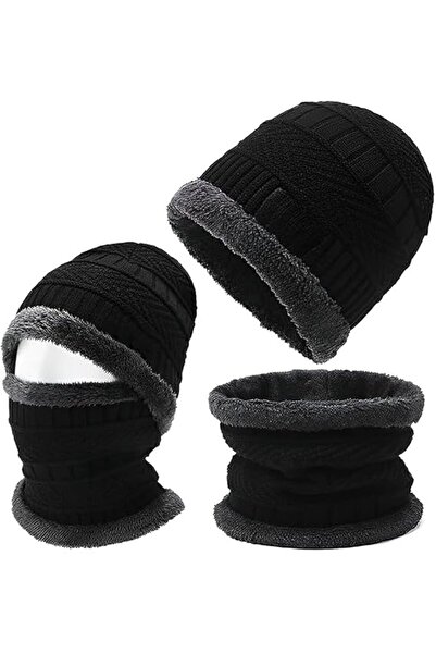 Generic Hat Scarf Set Winter Hat Men Women Knitted Hat Beanie Hat Winter Scar...