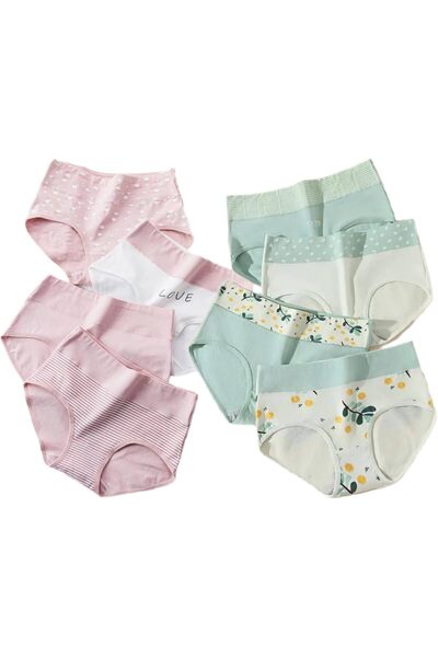Generic 8-Pack Women's Cotton Underwear | High Waisted Briefs | Assorted Pink...