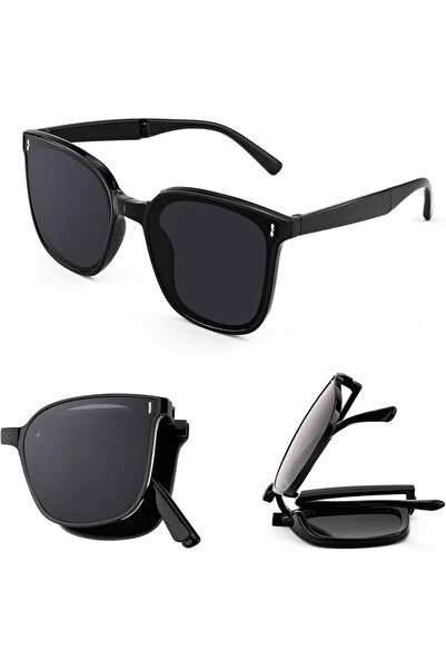 MAKINGTEC Foldable Sunglasses Women Men, Square Folding Easy Carry Foldable S...