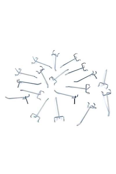 HBM Machines Set 18 carlige metalice pentru panou scule 25mm Hbm