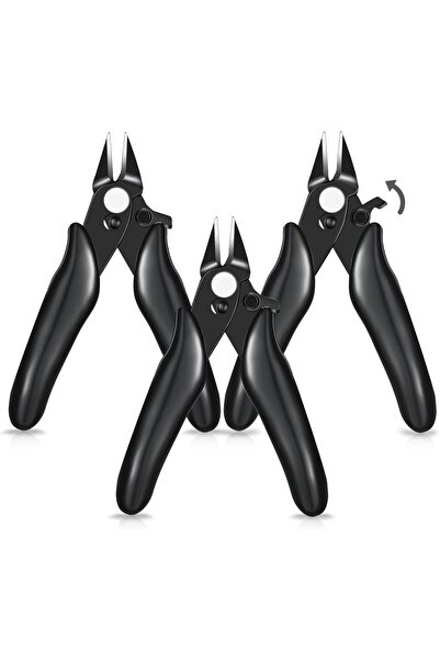 Generic 3 Pcs 3.5 Inch Micro Cutter with Lock Flush Cutter Mini Wire Cutters ...