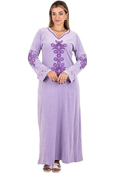 Generic Women's Velvet Winter Abaya |   Winter Velvet Embroidered Abaya – Ele...