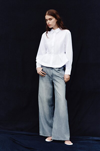 H&M Peplumlu Poplin Gömlek