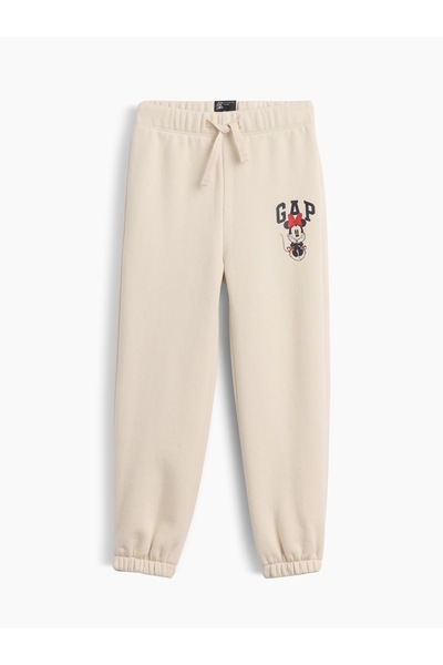 GAP Kız Bebek Krem Disney Minnie Mouse Relaxed Pull-On Logo Eşofman Altı