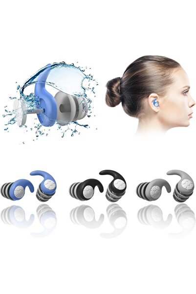 Generic Swimming Ear Plugs Waterproof Earplugs - 3 Pairs Silicone Reusable Sw...