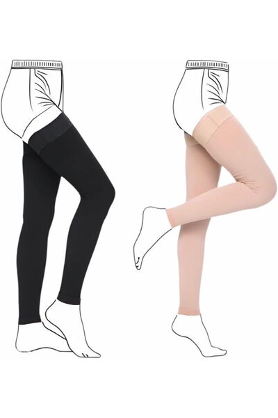 Generic 2-Pair Thigh High Compression Socks - Stockings for Travel, Work, Run...