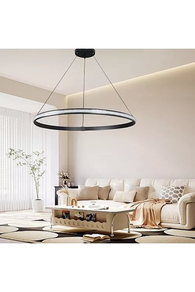Generic Brand ثريا مودرن أسود LED 60 واط 80 سم HA/E7209/800BK+3CO