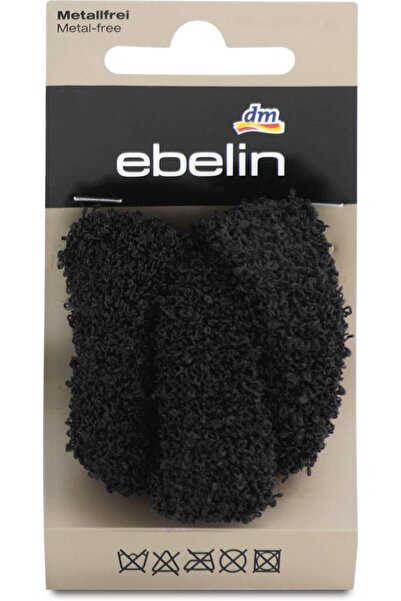 OEM Elastice de păr moi din pluș - negre, 3 buc