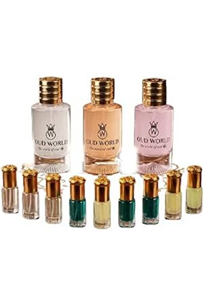 OUD WORLD Combo Set 42, Golden Amber Leather, Fruity Chypre Musk & Posh B Cry...