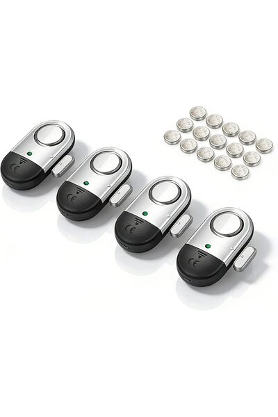 Generic 125 DB Window Door Alarm, 4 Pack Magnetic Sensor, Wireless Security C...