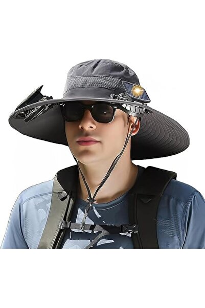 Generic Solar Fan Hat for Men Women, with 2 Solar Fan Sun Bucket Hat for Men ...
