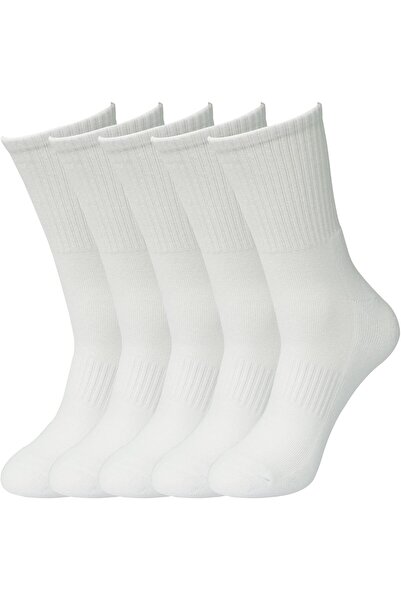 Generic 5 Pairs Cushioned Crew Cotton Socks for Men Women