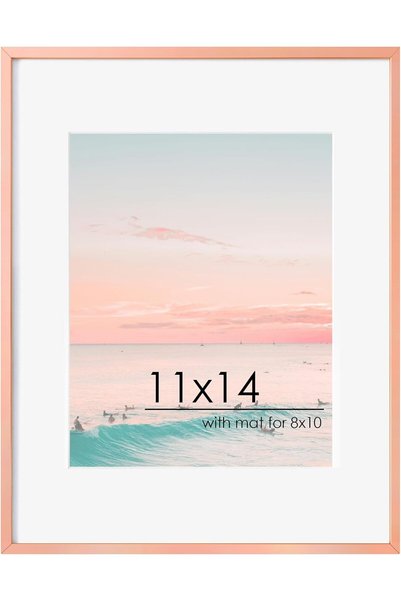 Generic 8x10 Picture Frame - Metal Frame With Mat 5x7 | 8 x 10 Aluminum Photo...