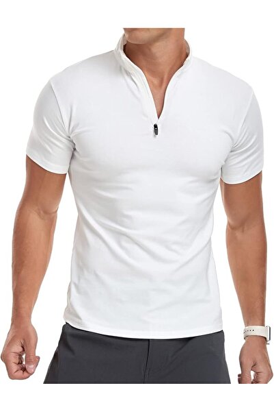 YTDB YTD Men's Long/Short Sleeve Polo Shirts Quarter-Zip Casual Slim Fit Mock...
