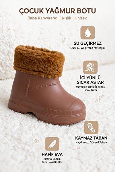Tomato Bags Minik Adımlar Su Geçirmez İçi Yünlü Kız Çocuk Yağmur Botu - Hafif...